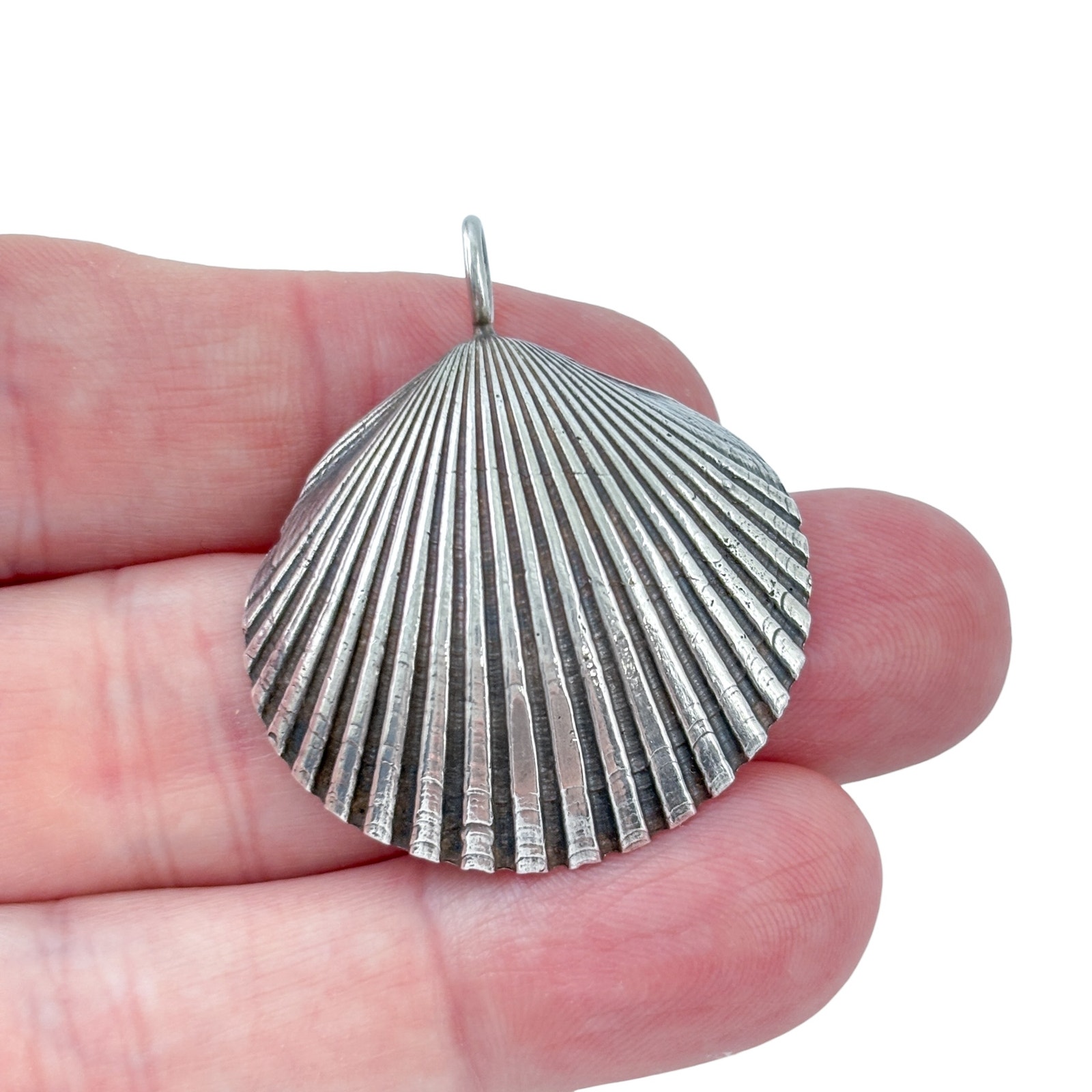 Vintage Leonore Doskow Sterling Silver 925 Scallop Shell Pendant
